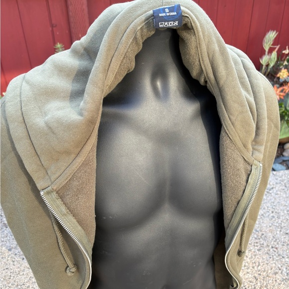 Zipper Hoodie Army Green Sweatshirt - Picture 5 of 14